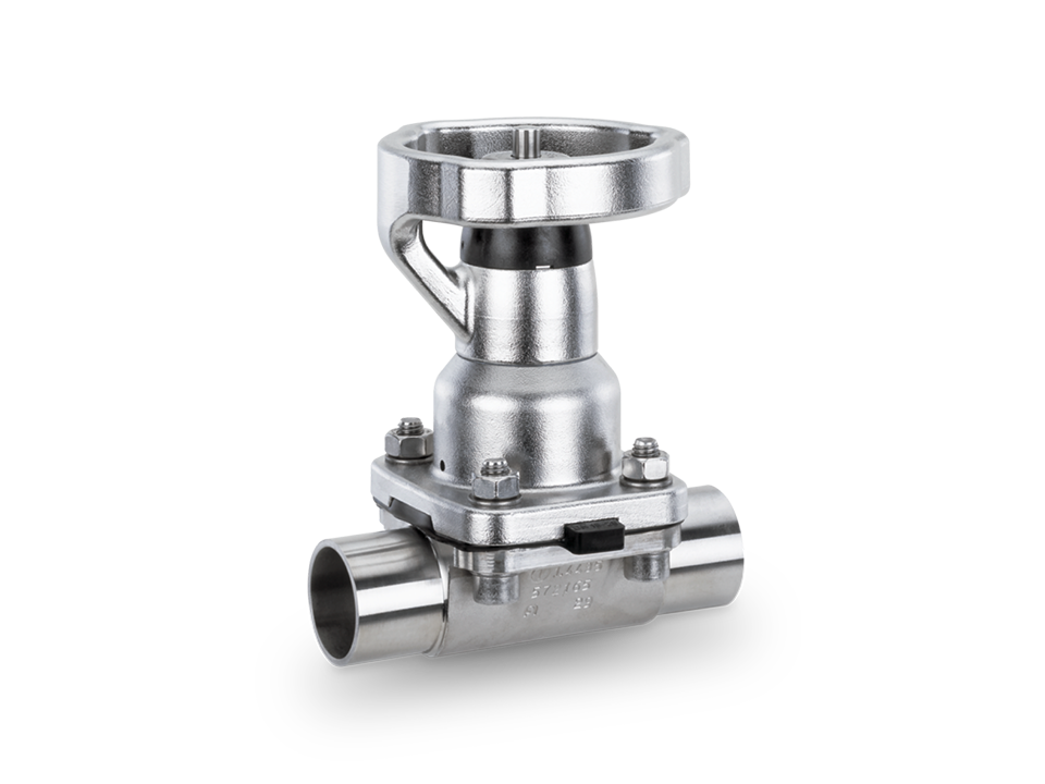 Manual 2/2-way diaphragm valve made of metal