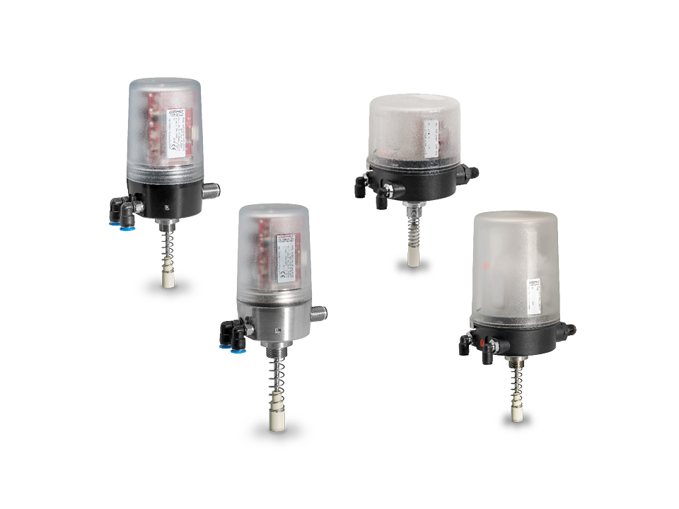 Compact position feedback device with translucent cover, actuating rod, and side connections for precise valve monitoring in industrial applications.