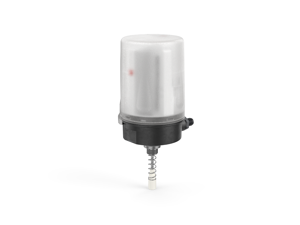 Position indicator with translucent cover, actuating rod, and electrical connection for optical and electronic valve monitoring.
