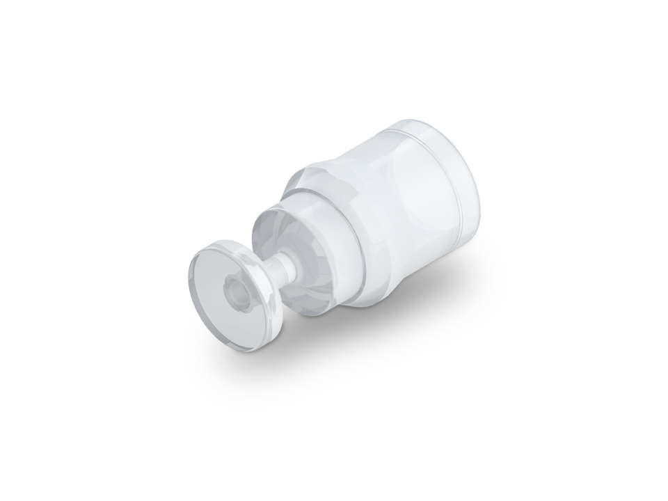 Nexus Connect fitting made of high-purity PFA with union nut and gauge ring for secure, leak-tight connections for ultra-pure media up to 200°C.
