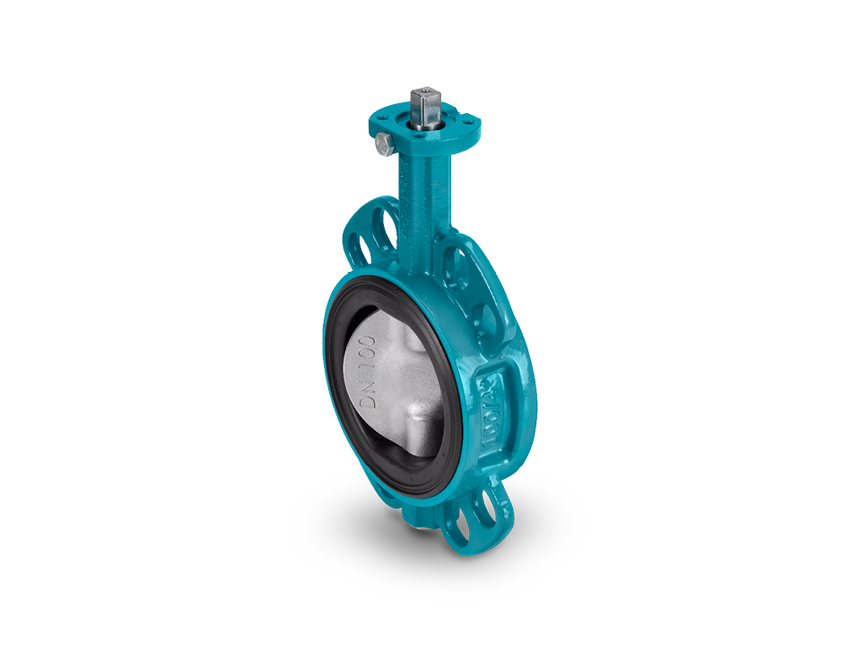 Vanne papillon centrée avec disque en acier inoxydable, joint élastique et raccord à bride – idéale pour le traitement de l'eau, la chimie et la technologie des procédés.