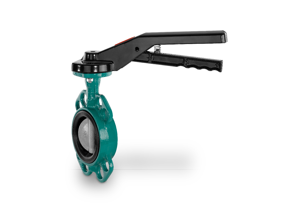 Manual butterfly valve with lever handle, stainless steel disc and flange connection – ideal for water treatment, chemical and process engineering.