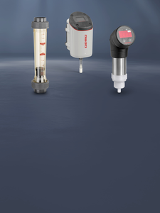GEMÜ measurement and control technology with pressure sensor, position indicator, and flow indicator.
