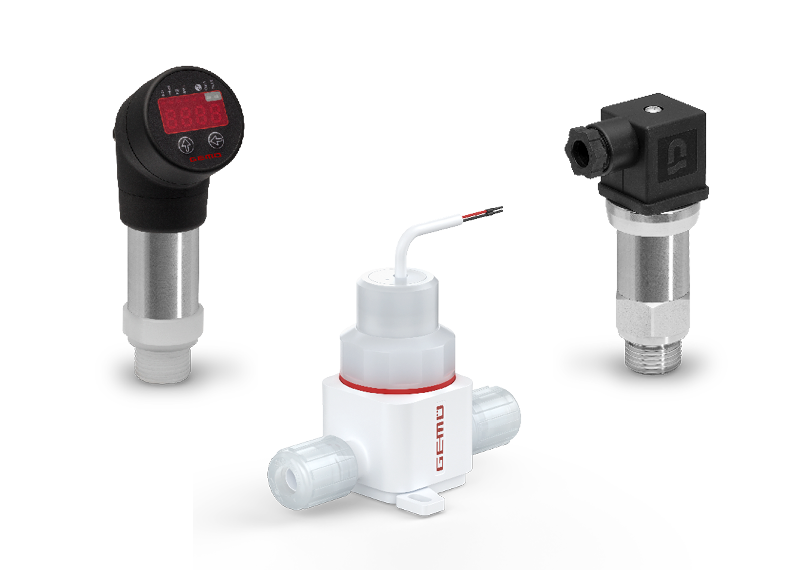 Temperature and pressure sensors from GEMÜ for industrial processes.