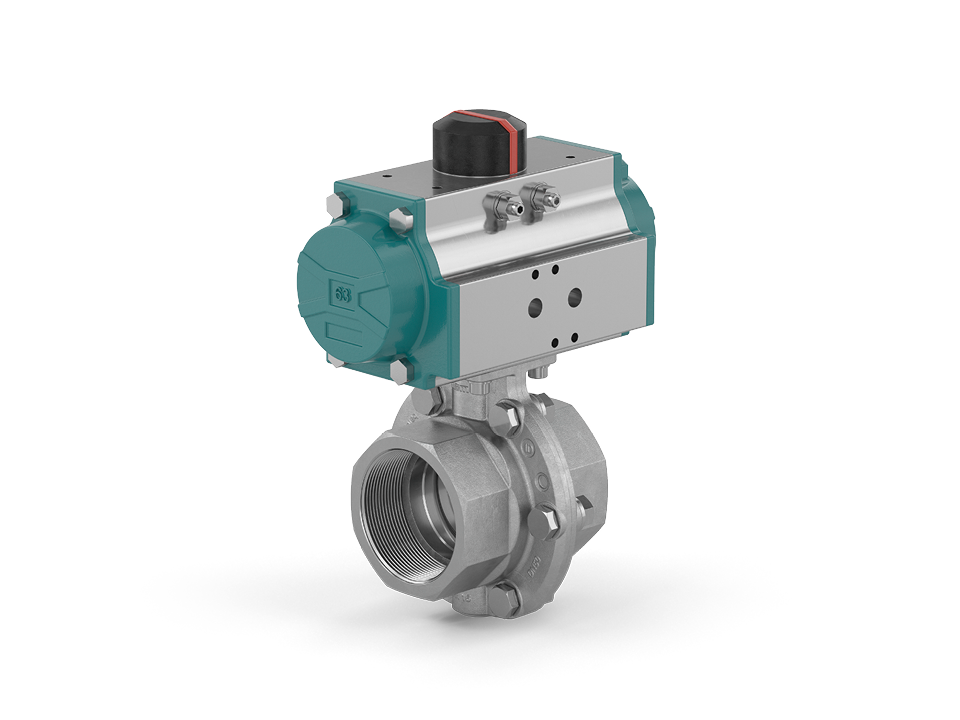 Pneumatisch gesteuerte Absperrklappe mit Edelstahl-Ventilkörper und Tri-Clamp-Anschlüssen – ideal für hygienische Anwendungen in der Lebensmittel-, Getränke- und Pharmaindustrie.