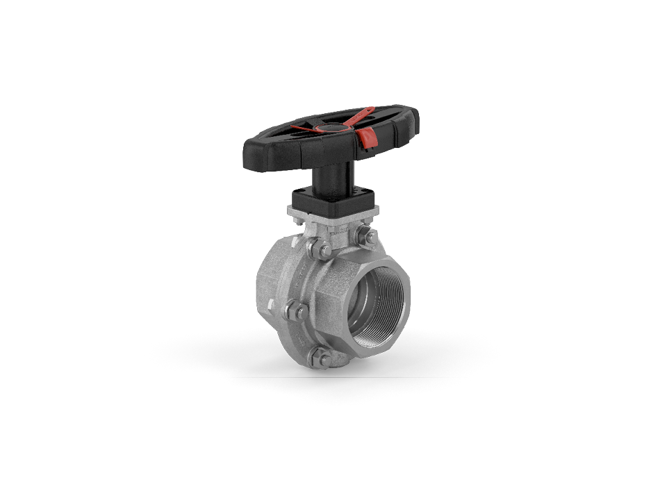 Manual shut-off butterfly valve made of stainless steel with ergonomic handwheel and Tri-Clamp connections – ideal for the food, beverage, and pharmaceutical industries.