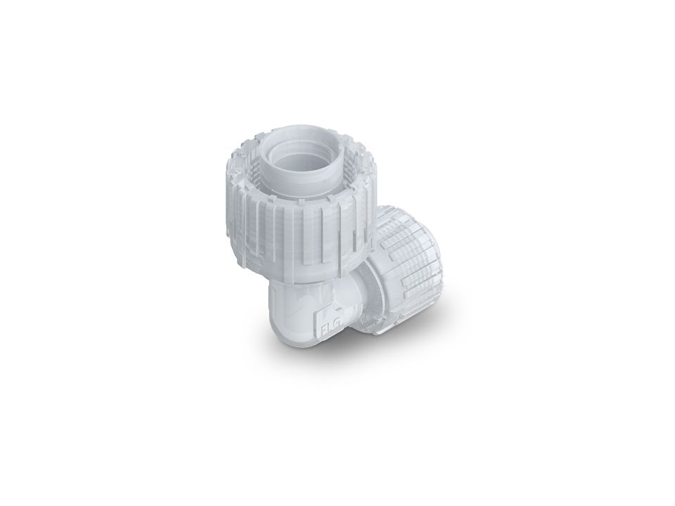 Compact Nexus Connect SpaceSaver fitting made of PFA for tight installation spaces in high-purity installations.,Compact Nexus Connect SpaceSaver fitting made of PFA for tight installation spaces in high-purity installations.,Compact Nexus Connect SpaceSa