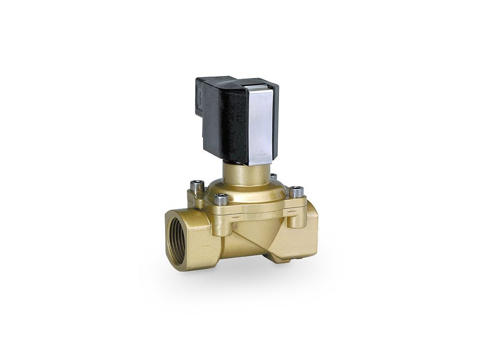 Électrovanne en laiton à commande électromagnétique avec raccords filetés pour une commande fiable dans les systèmes de tuyauterie industriels.