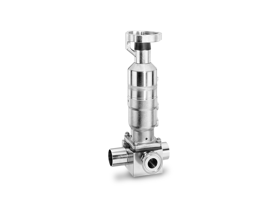 Pneumatically operated stainless steel diaphragm valve with welded ends – ideal for the pharmaceutical, biotechnology, and food industries.