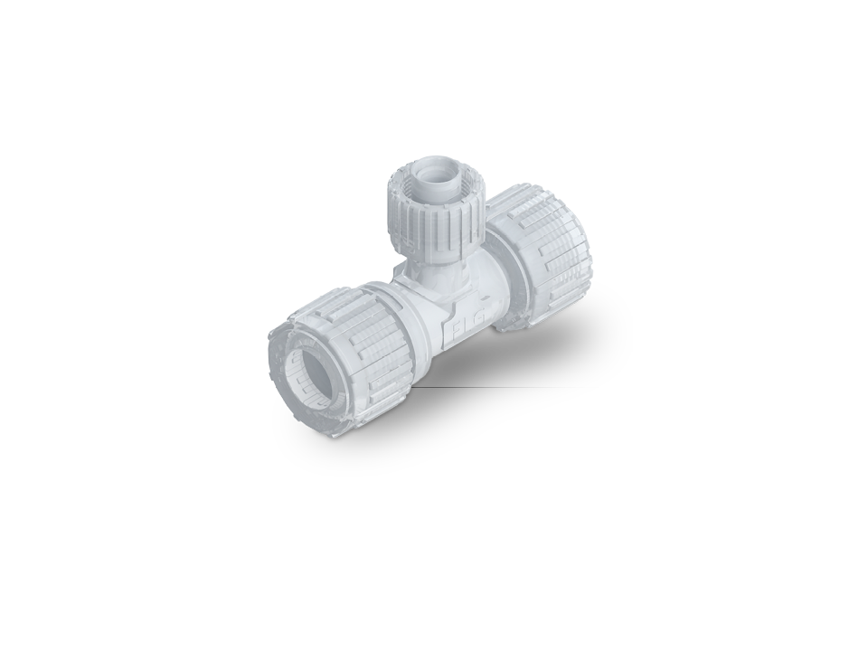 Nexus Connect SpaceSaver angle fitting made of PFA for confined spaces in cleanroom environments.,Nexus Connect SpaceSaver angle fitting made of PFA for confined spaces in cleanroom environments.,Nexus Connect SpaceSaver angle fitting made of PFA for conf