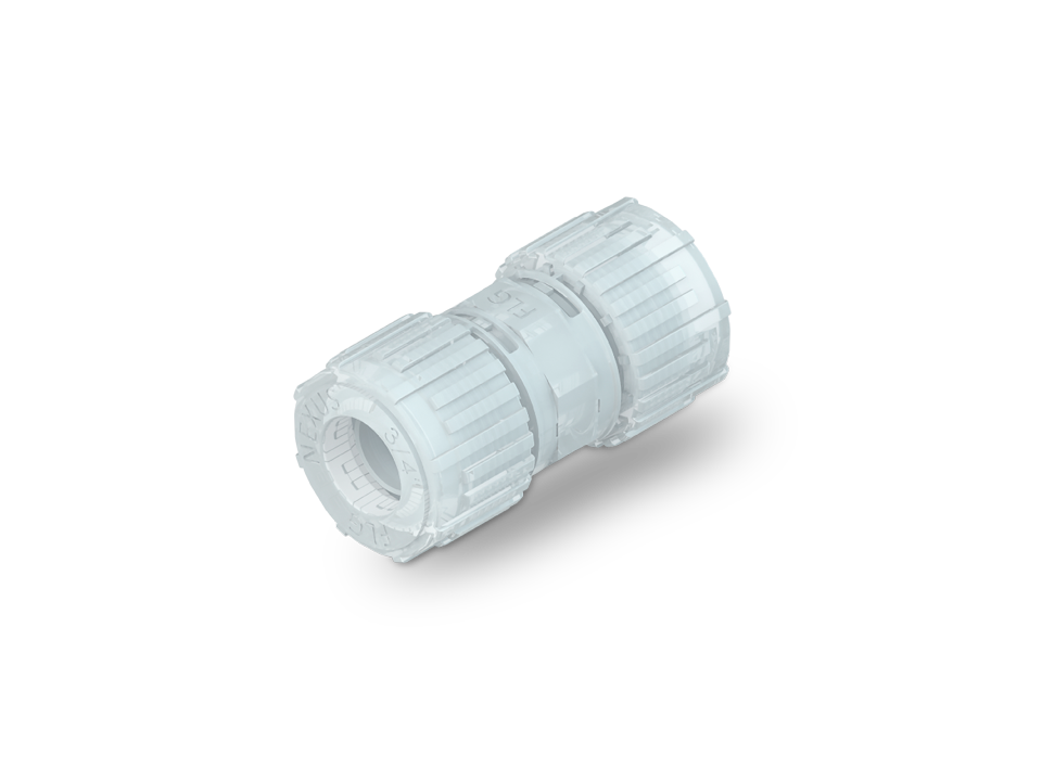 NXSU Nexus Connect transition fitting with cylindrical plug shape, shown in isolation.